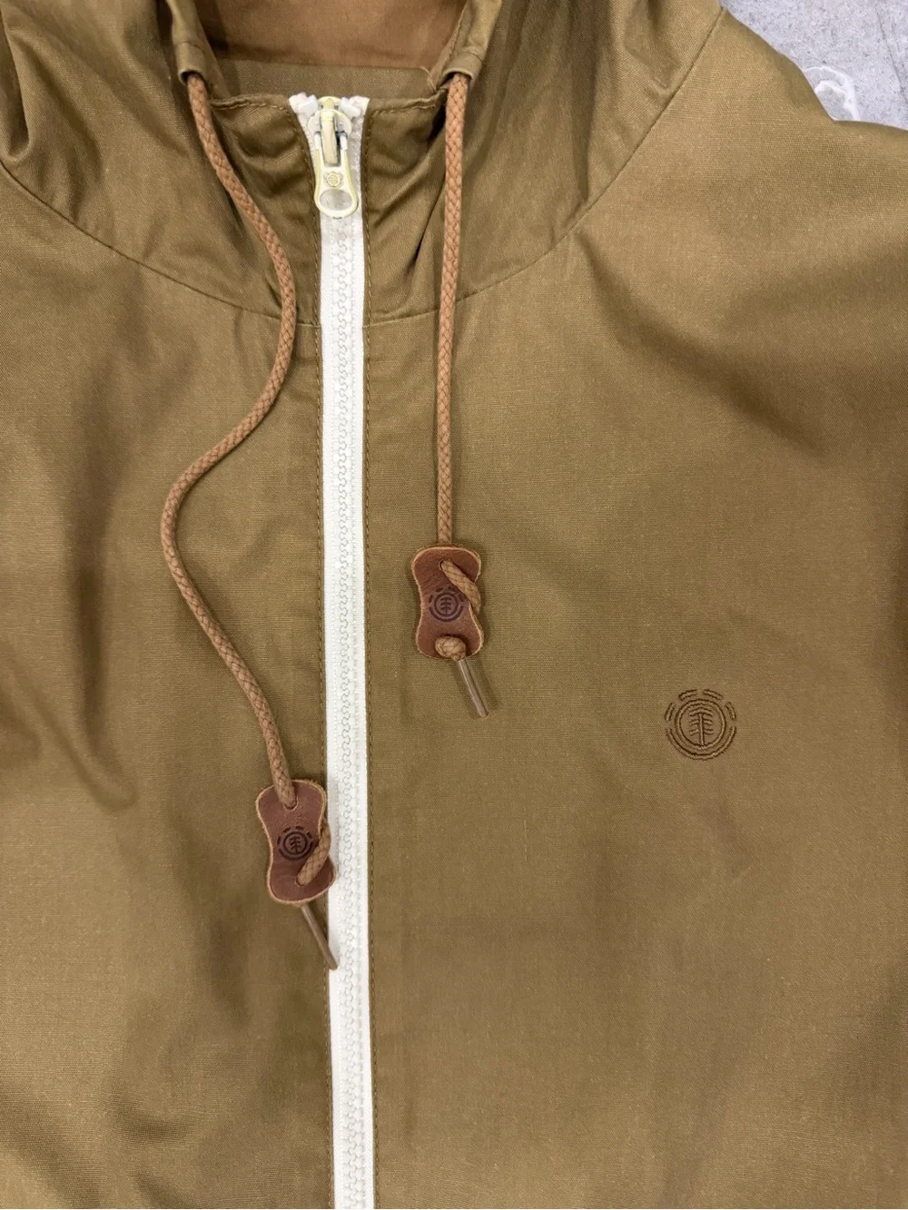 Y2K VTG Element Hoodie Canvas Jacket Grunge Skater Tan Skateboard - Size Medium